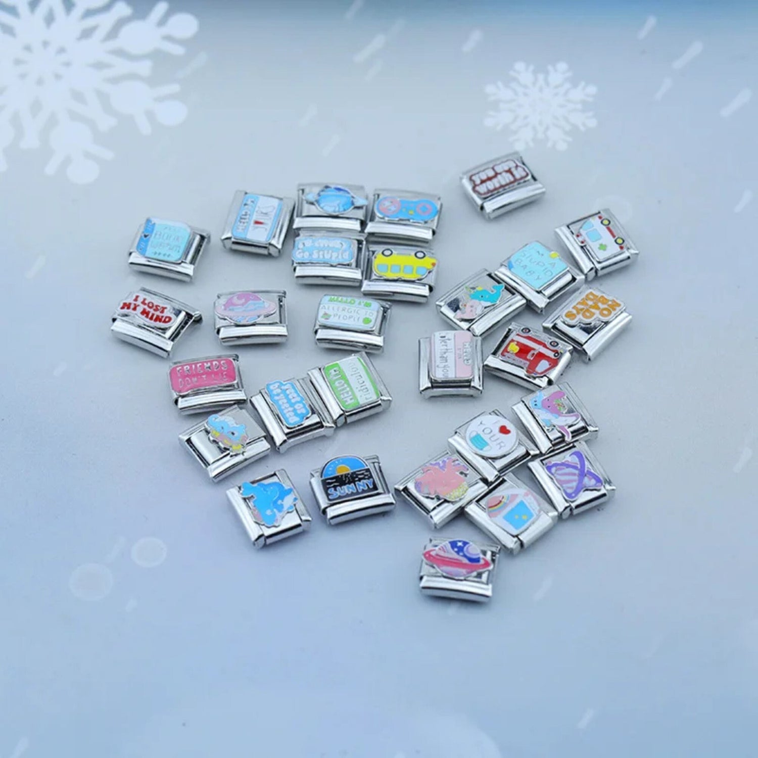 Italian Charms bracelet \ classic 9mm charms size \ Custom bracelet \ charm links \ gift for her \ Surprise Italian Bracelet Bracelet Charms