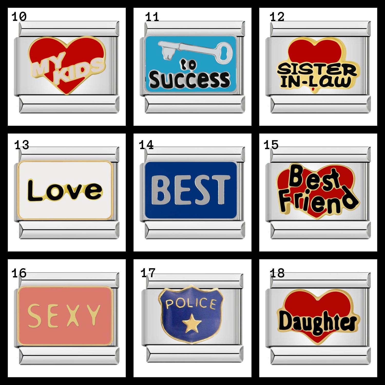 Italian Charms bracelet \ classic 9mm charms size \ Custom bracelet \ charm links \ gift for her \ Surprise Italian Bracelet Bracelet Charms