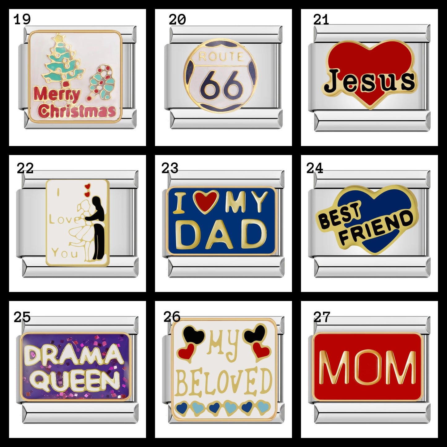 Italian Charms bracelet \ classic 9mm charms size \ Custom bracelet \ charm links \ gift for her \ Surprise Italian Bracelet Bracelet Charms