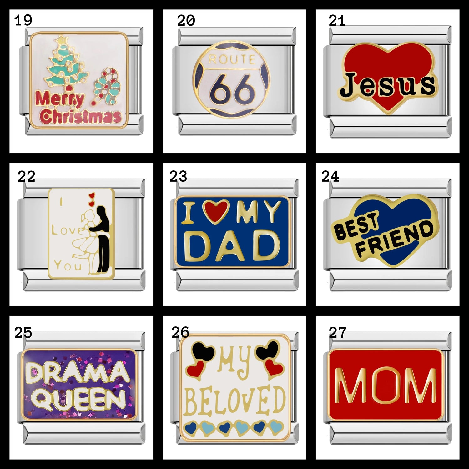 Italian Charms bracelet \ classic 9mm charms size \ Custom bracelet \ charm links \ gift for her \ Surprise Italian Bracelet Bracelet Charms