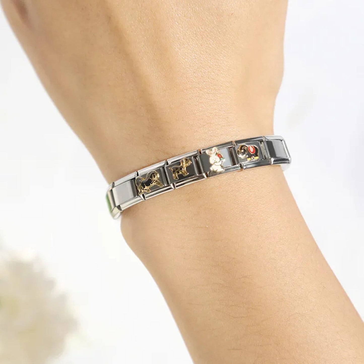 Italian Charms bracelet \ classic 9mm charms size \ Custom bracelet \ charm links \ gift for her \ Surprise Italian Bracelet Bracelet Charms