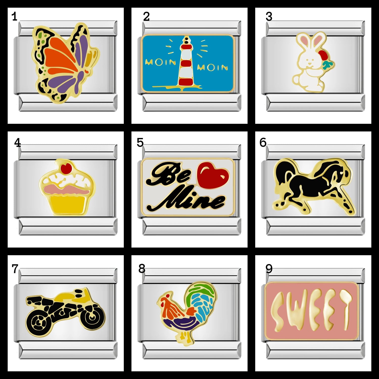 Italian Charms bracelet \ classic 9mm charms size \ Custom bracelet \ charm links \ gift for her \ Surprise Italian Bracelet Bracelet Charms