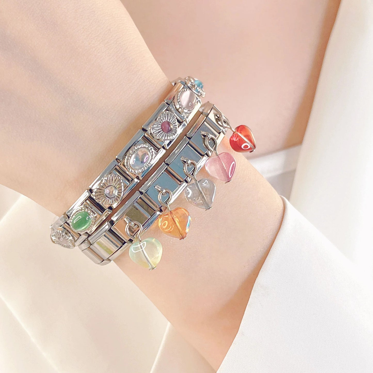 Italian Charms bracelet \ classic 9mm charms size \ Custom bracelet \ charm links \ gift for her \ Surprise Italian Bracelet Bracelet Charms