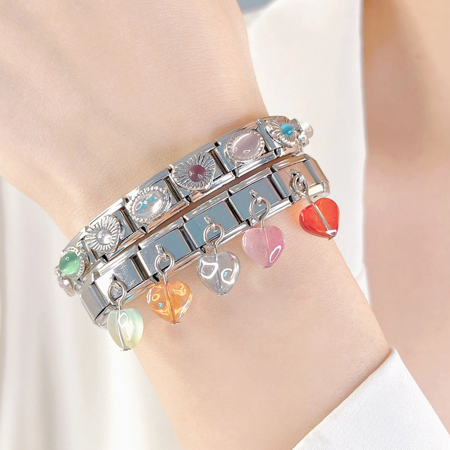 Italian Charms bracelet \ classic 9mm charms size \ Custom bracelet \ charm links \ gift for her \ Surprise Italian Bracelet Bracelet Charms