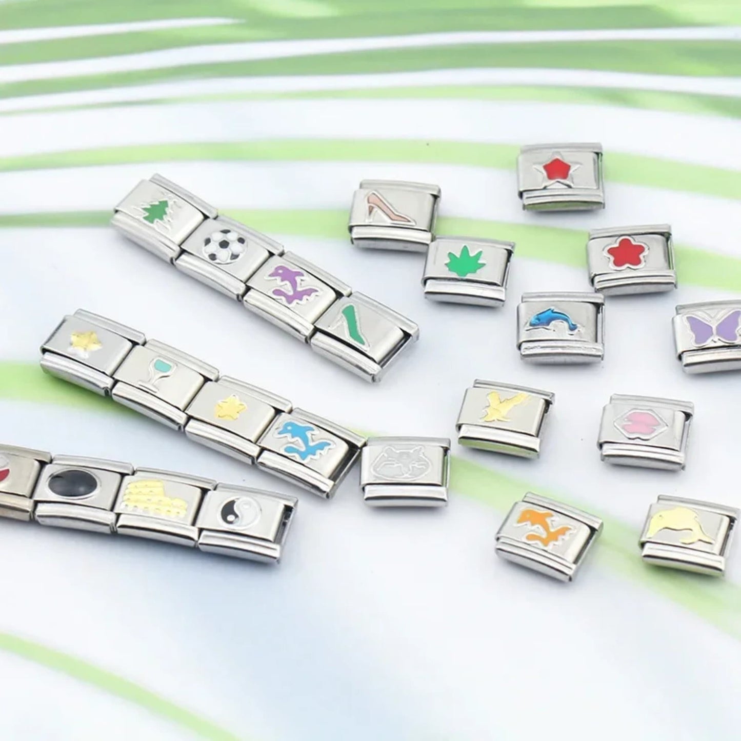 Italian Charms bracelet \ classic 9mm charms size \ Custom bracelet \ charm links \ gift for her \ Surprise Italian Bracelet Bracelet Charms