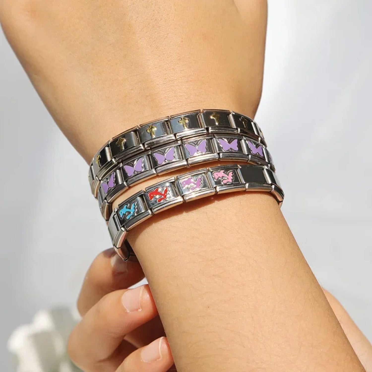Italian Charms bracelet \ classic 9mm charms size \ Custom bracelet \ charm links \ gift for her \ Surprise Italian Bracelet Bracelet Charms