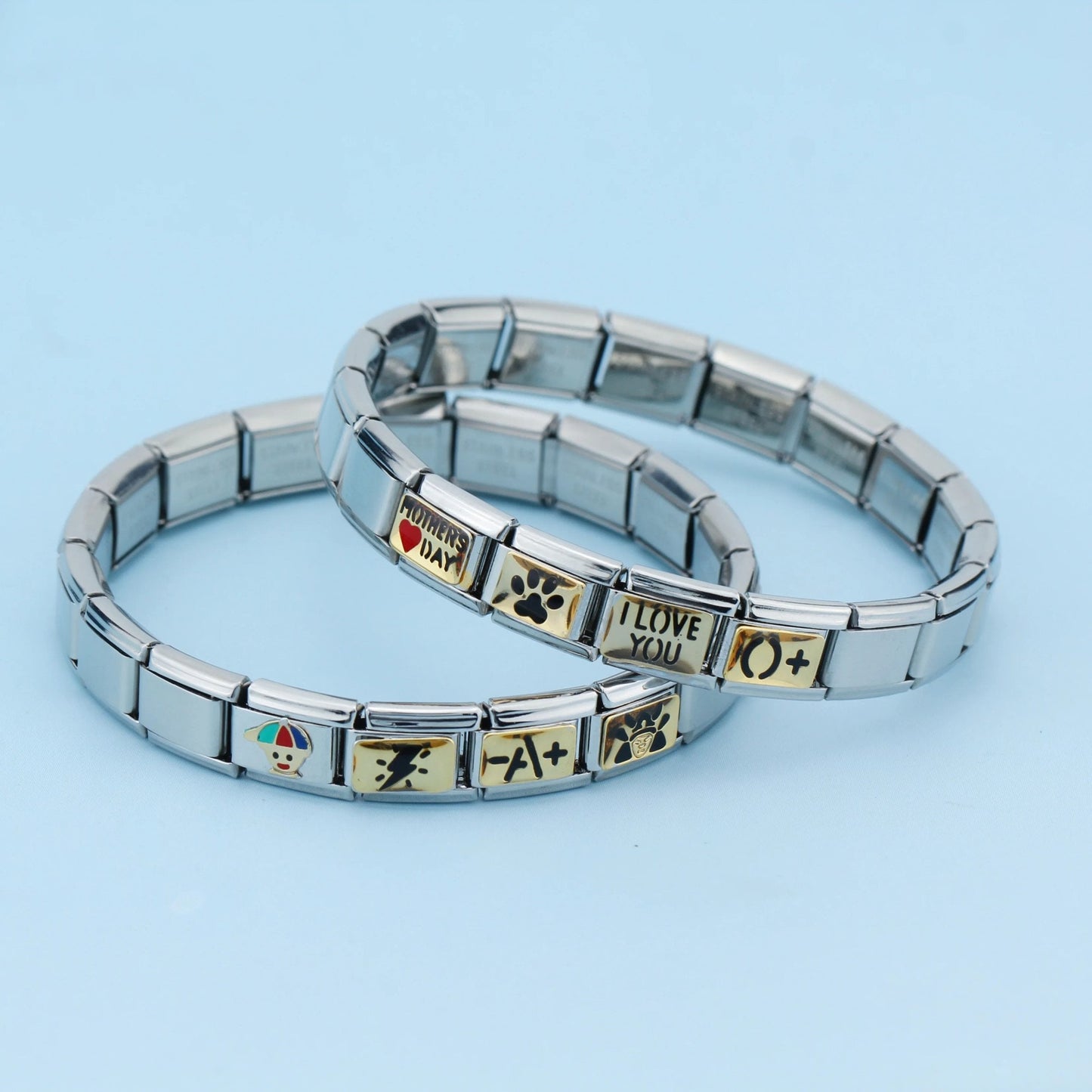 Italian Charms bracelet \ classic 9mm charms size \ Custom bracelet \ charm links \ gift for her \ Surprise Italian Bracelet Bracelet Charms