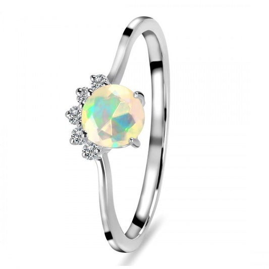 Crown Opal Ring in 925 Sterling Silver | Timeless Symbol of Love, Passion & Artistic Expression