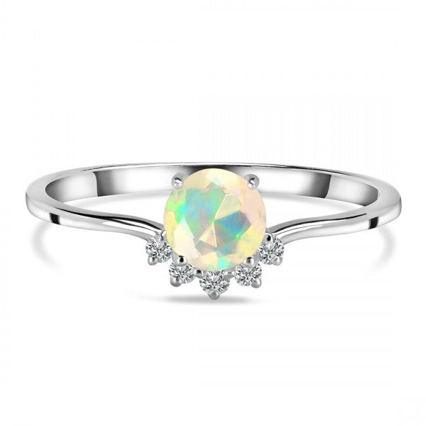 Crown Opal Ring in 925 Sterling Silver | Timeless Symbol of Love, Passion & Artistic Expression