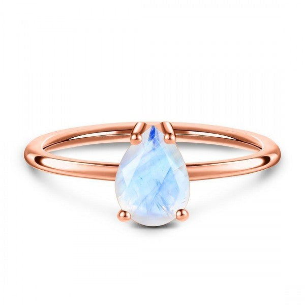 Delicate Moonstone Drop Ring | Symbol of Harmony, Balance & New Beginnings