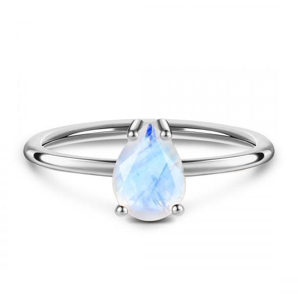 Delicate Moonstone Drop Ring | Symbol of Harmony, Balance & New Beginnings