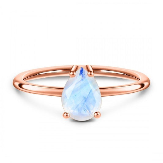 Delicate Moonstone Drop Ring | Symbol of Harmony, Balance & New Beginnings
