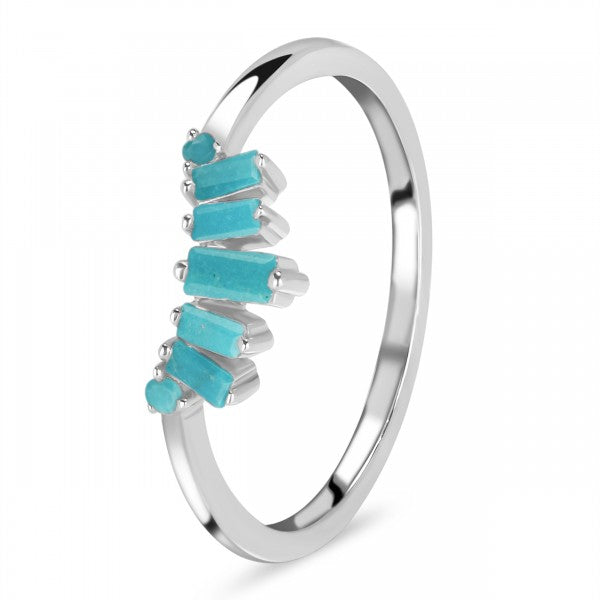 Elegant Turquoise Tiara Stackable Ring