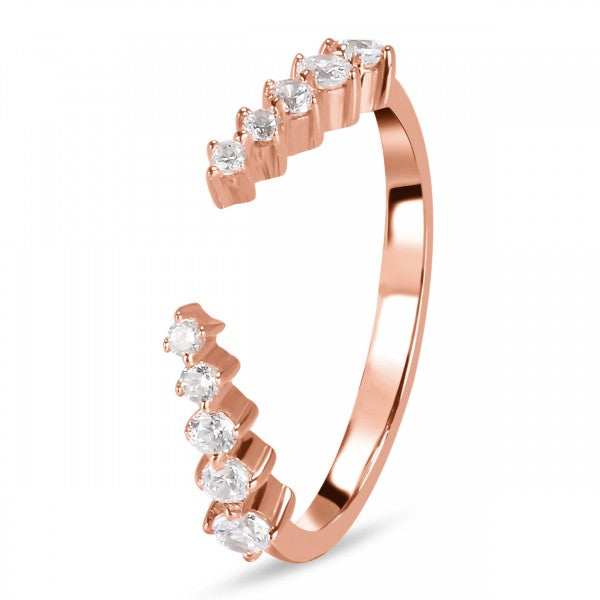 Elegant White Topaz Crown Ring - Stackable & Versatile 925 Sterling Silver Jewelry