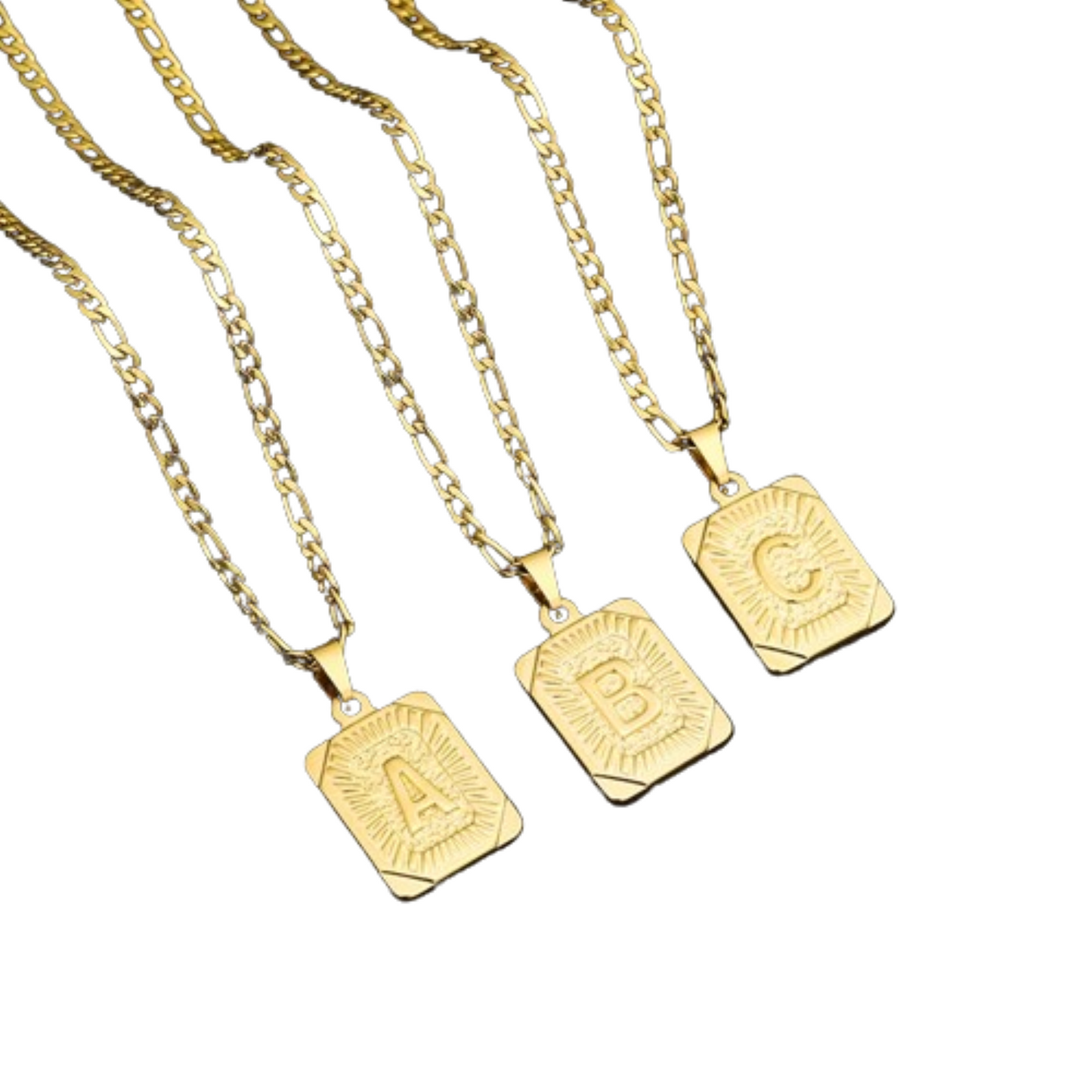 Gold Plate Initial Necklace