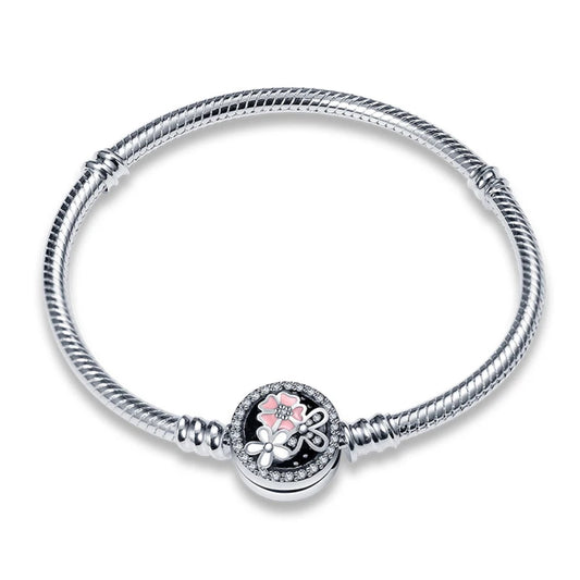 Flower Silver Charm Bracelet