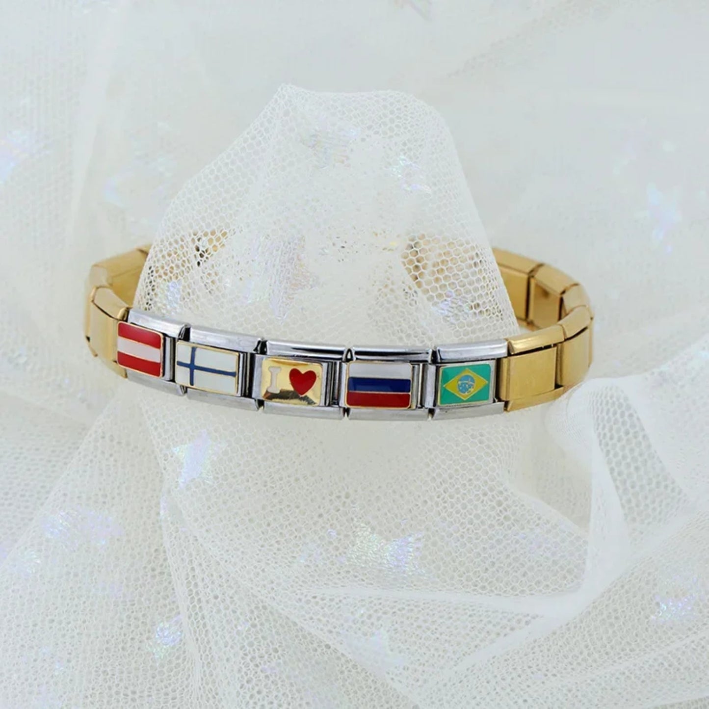 Norwegen Flag Italian Bracelet Charm