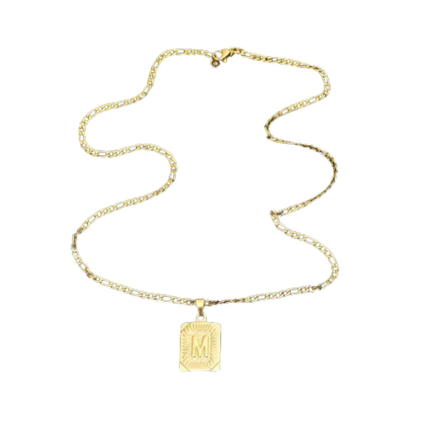 Gold Plate Initial Necklace