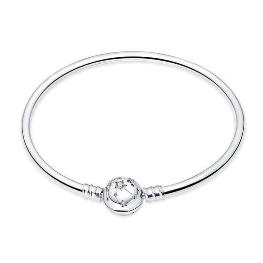 Simple Star Clasp Silver Charm Bracelet