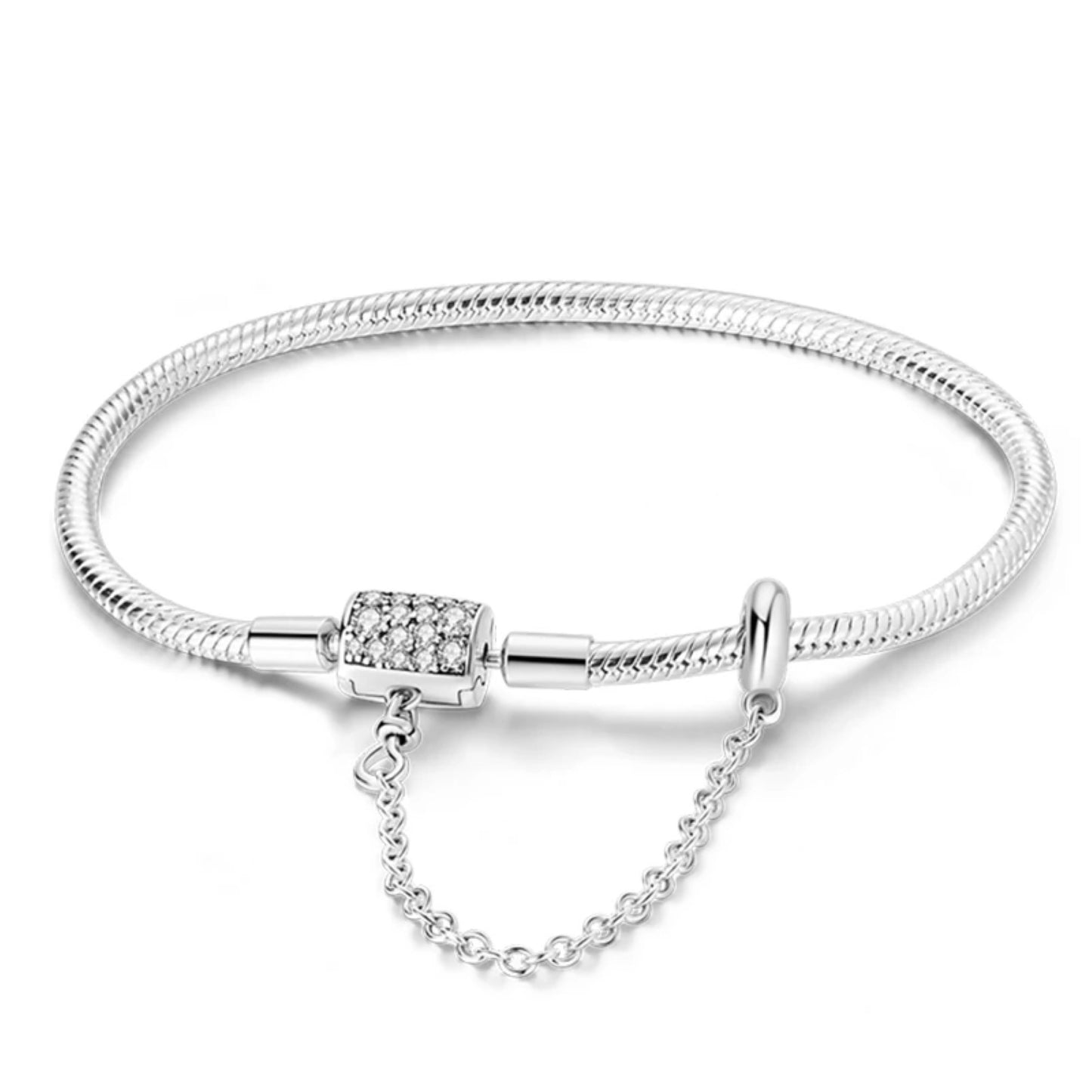 Zircon Silver Charm Bracelet