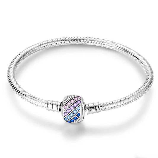 Crystal Bow Clasp Charm Bracelet