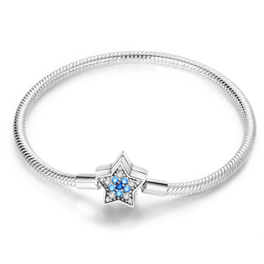 Blue Start 925 Silver Charm Bracelet