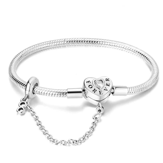 Forever Heart Silver Charm Bracelet