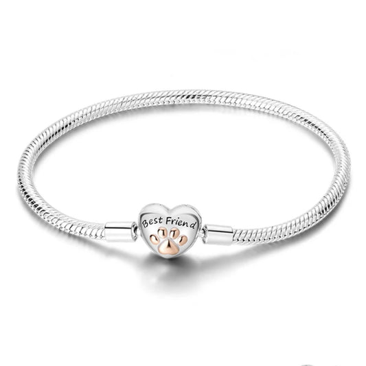 Best Friend Silver Charm Bracelet for Dog Lovers