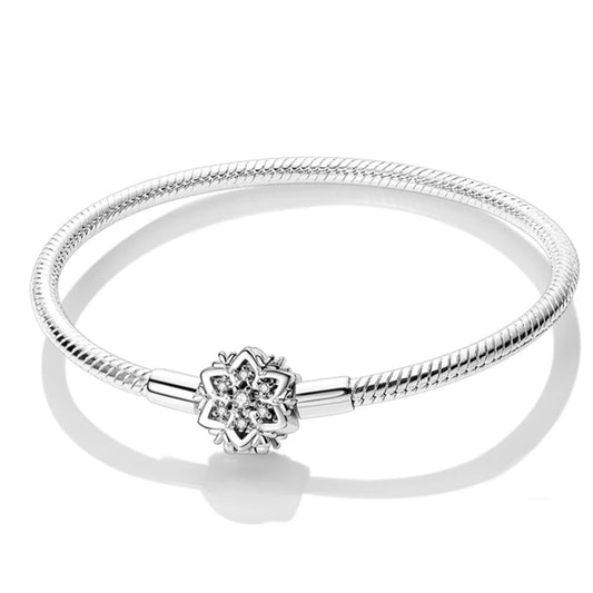 Flower Silver Charm Bracelet