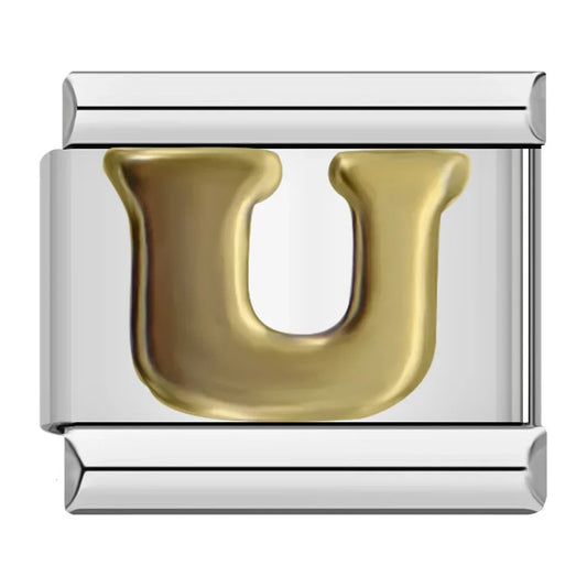 Letter U Classic Link in Yellow Gold