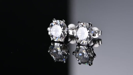 Moissanite Earring Studs 3ct, Solid 925 Sterling Silver Earrings