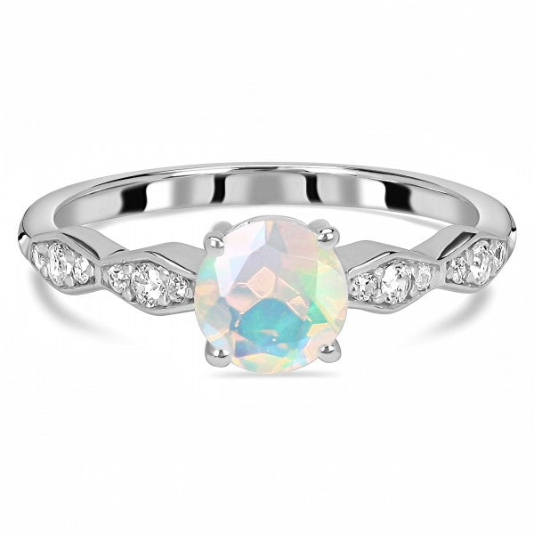Opal Ring and White Topaz