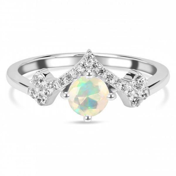 Circle Opal Ring in 925 Sterling Silver | Symbol of Love, Passion & Creativity