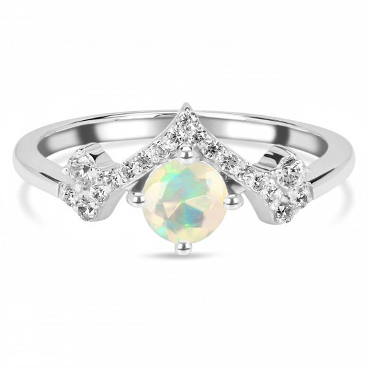 Circle Opal Ring in 925 Sterling Silver | Symbol of Love, Passion & Creativity