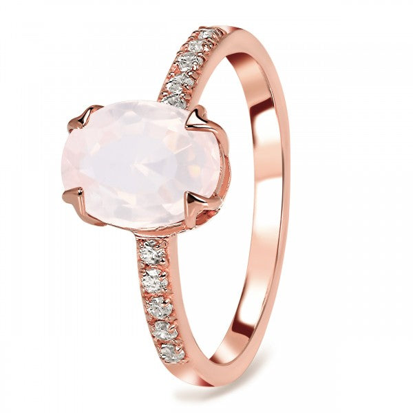 Elegant Rose Quartz Ring in Sterling Silver