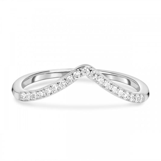 Chic White Topaz Wave-Shaped Stackable Ring in 925 Sterling Silver