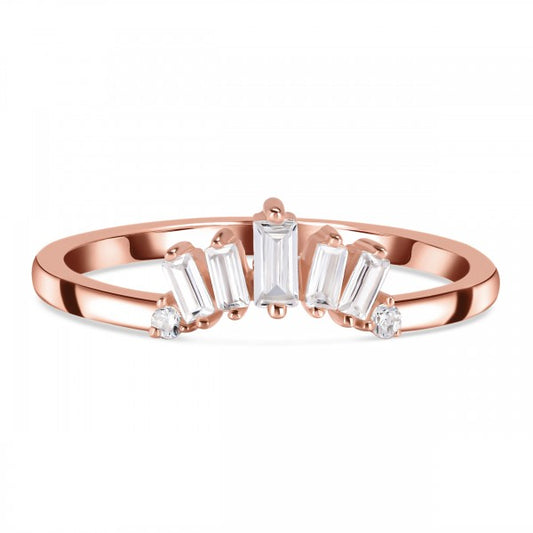 Elegant White Topaz Crown Stackable Ring