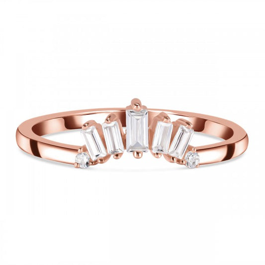 Elegant White Topaz Crown Stackable Ring