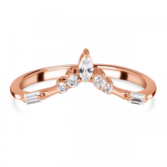 Marquise Cut White Topaz Stackable Ring | Elegant Gemstone Ring Symbolizing Hope, Love, and Awareness