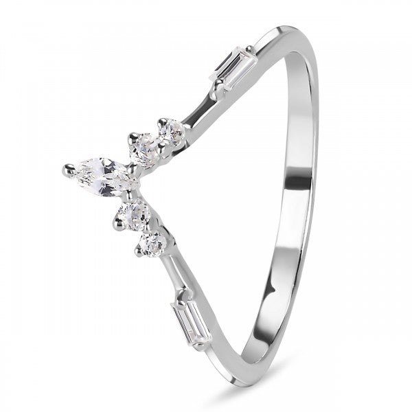 Marquise Cut White Topaz Stackable Ring