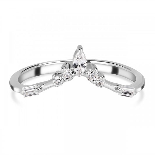 Marquise Cut White Topaz Stackable Ring | Elegant Gemstone Ring Symbolizing Hope, Love, and Awareness