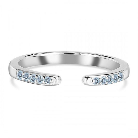Blue Topaz Open Stackable Ring - 925 Sterling Silver | Symbol of Hope, Love, & Individuality