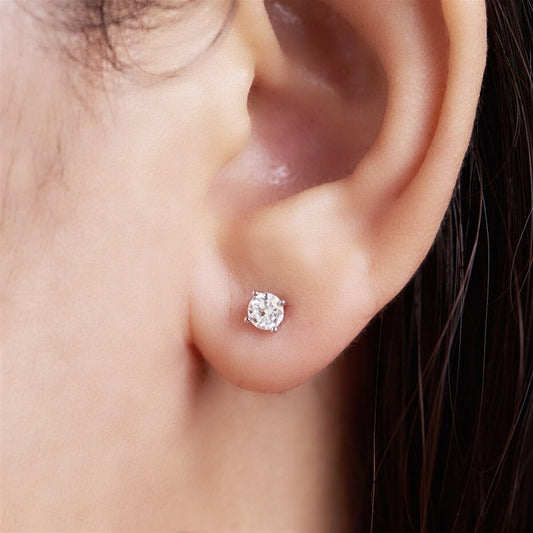 2.4CT Natural Moissanite Stud Earrings, Solid 925 Sterling Silver Earrings