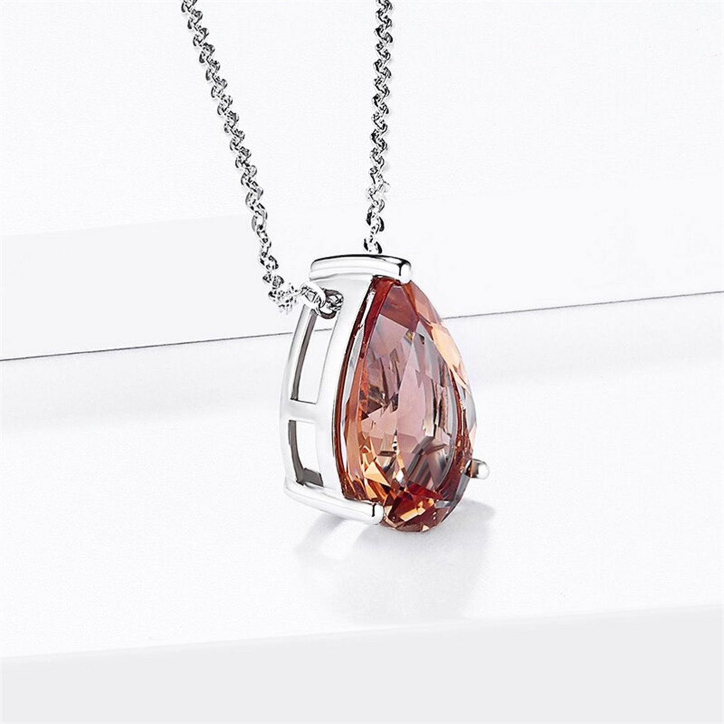 Zultanite 925 Silver Pendant Necklace, Pear Cut 5.5 Carats Created Zultanite Necklace