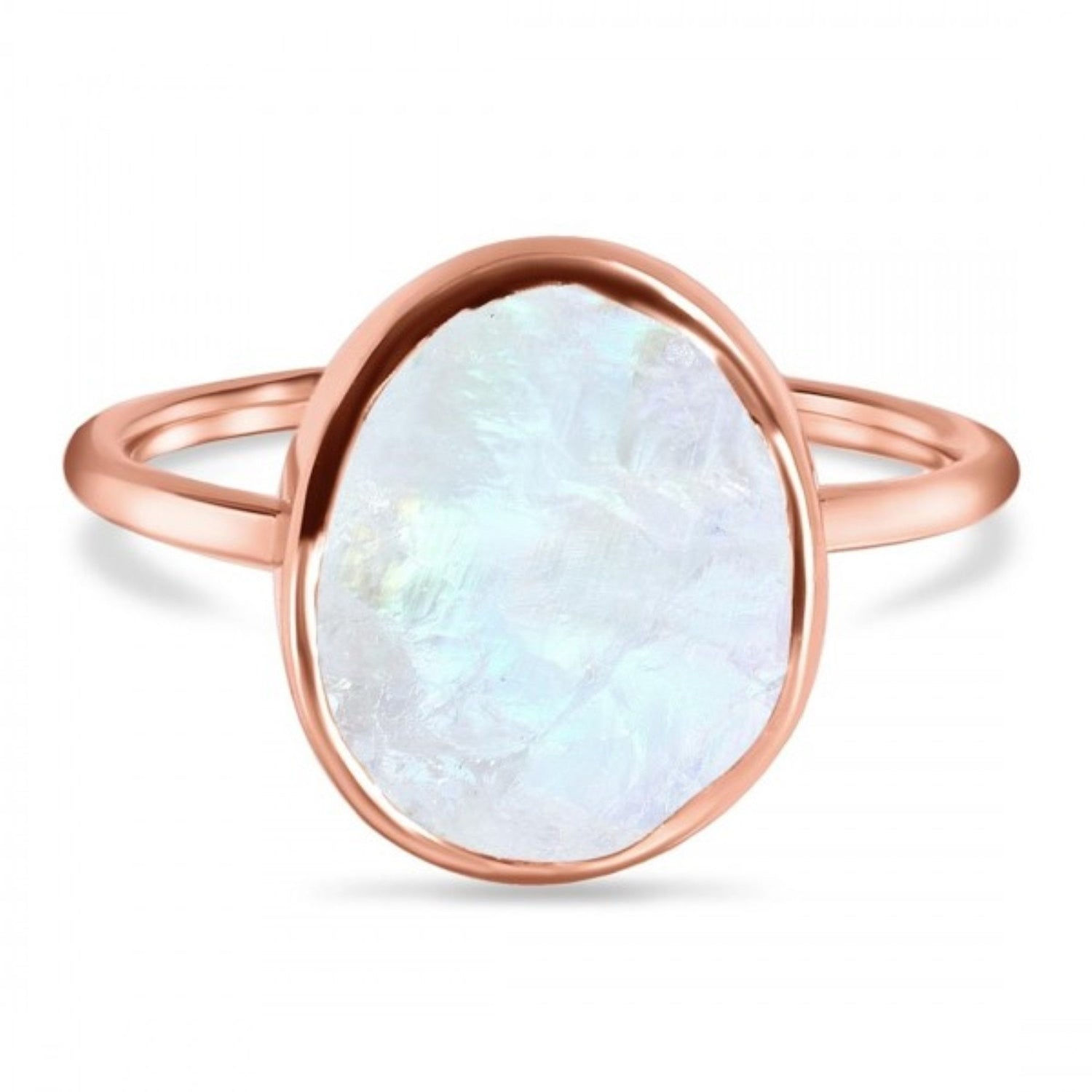 Rose Gold Moonstone Ring \ Moonstone  Ring \ Natural Moonstone Ring \ 925 Sterling Silver \ Raw Moonstone Ring \ Handmade ring