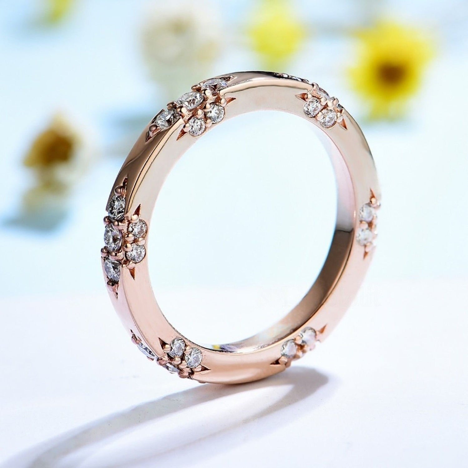 Moissanite Wedding Band Ring | 14k 10k Silver Bridal Matching Band| Lacie Matching Eternity Band Ring | Engagement Ring | Promise Ring