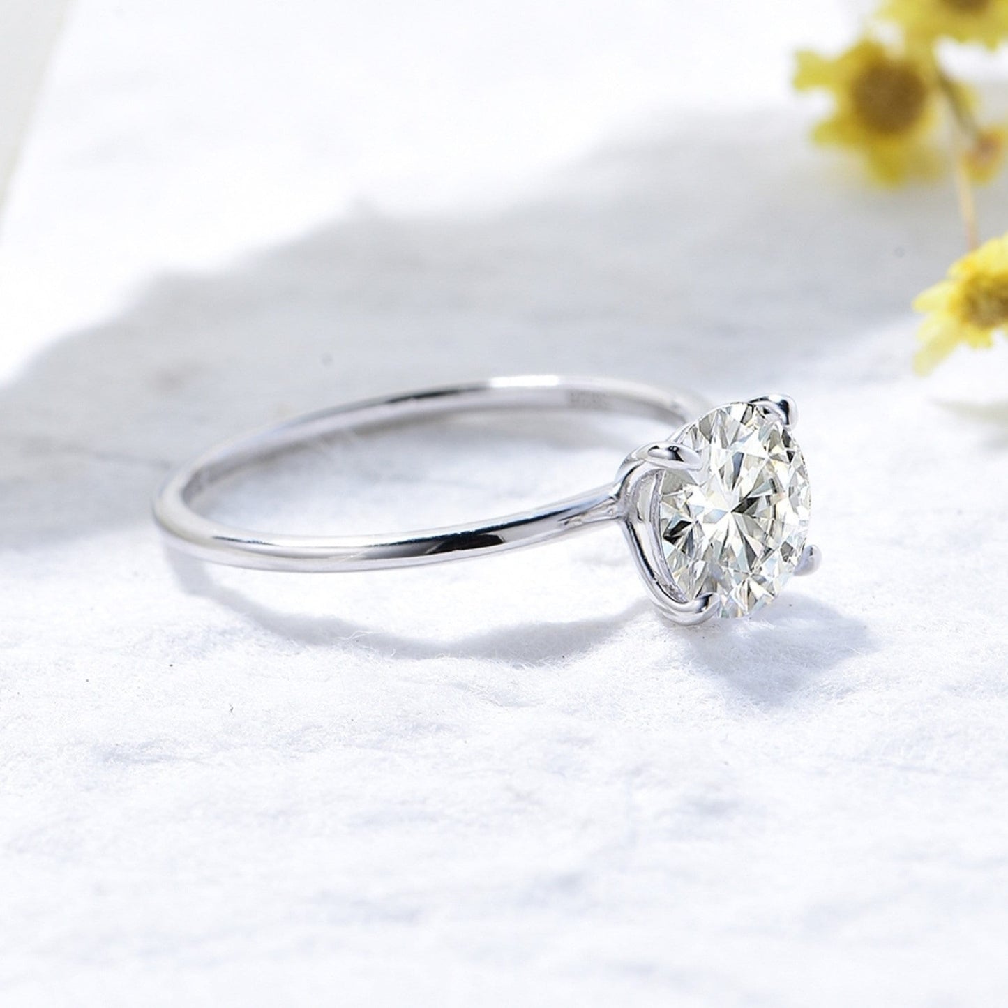 14k Solid Gold Ring \ Round Cut Moissanite Wedding Ring \ Moissanite Engagement Ring \ Silver Moissanite Ring \ Stacking ring \ Promise Ring