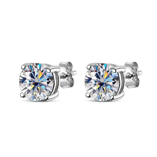 4-8 Carat Certified VVS Moissanite Stud Earrings Screw back in Sterling Silver VVS Moissanite Earrings Moissanite Studs Wedding Earrings