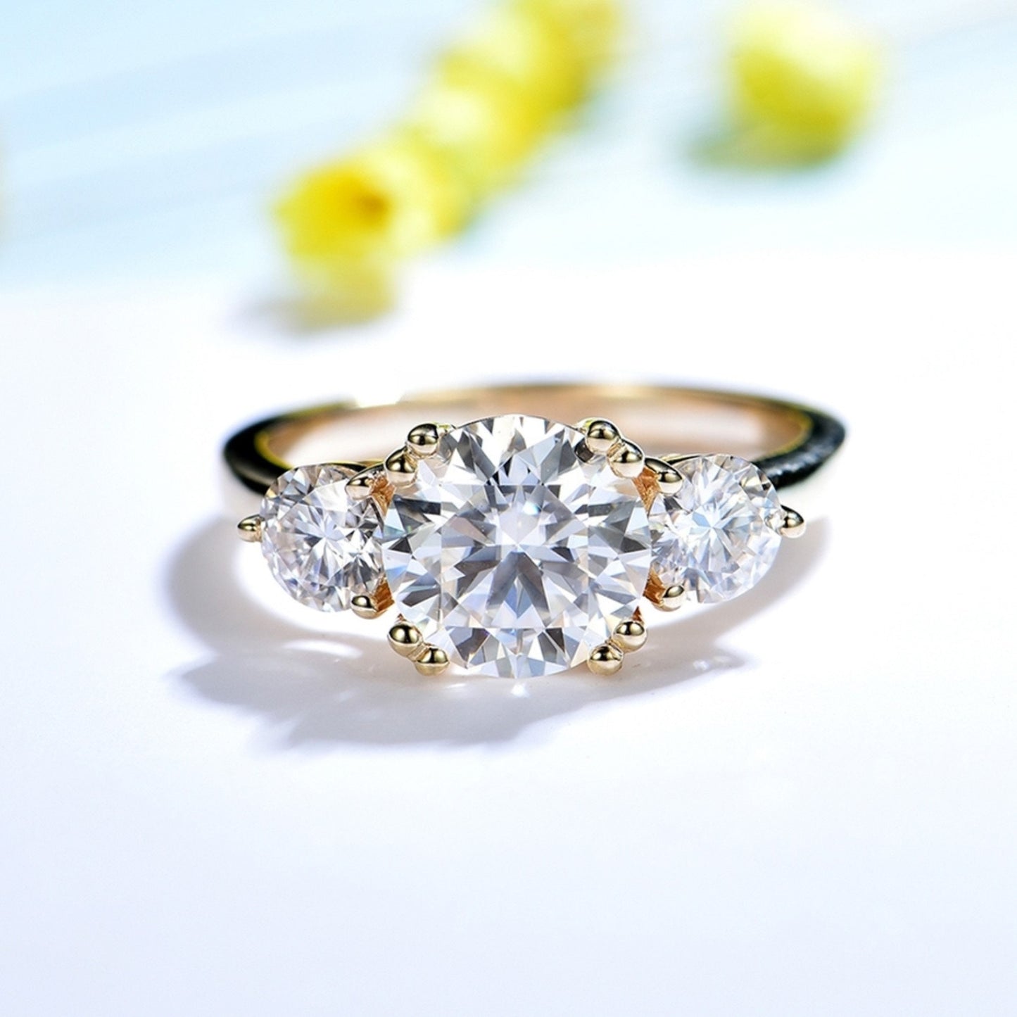Moissanite Ring \ Round Cut Gold Ring \ Brilliant Cut Gold Ring \ Sterling Silver Ring \ Engagement Ring \ Diamond Ring \ Anniversary gift