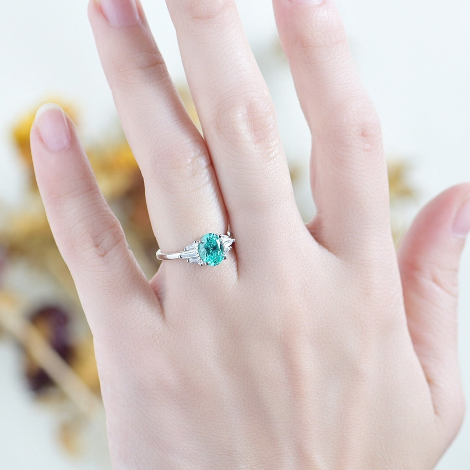 1.5 ct Oval Cut Solitaire Engagement Ring \ Stacking ring \ Silver ring \ Sterling Silver Promise Ring \ Promise Ring \ Topaz Ruby Emerald